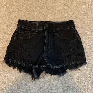 American Eagle Distressed Black Jean Shorts